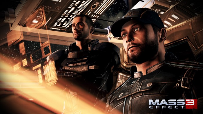 Commander Shepard and James Vega from Mass Effect 3