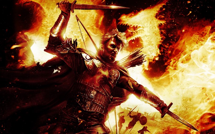 Dragon's Dogma warrior fighting a dragon