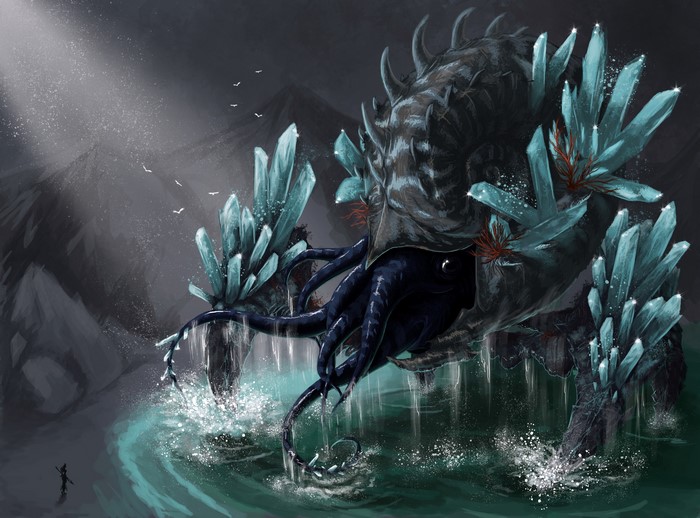 Giant Crystal Monster with Tentacles