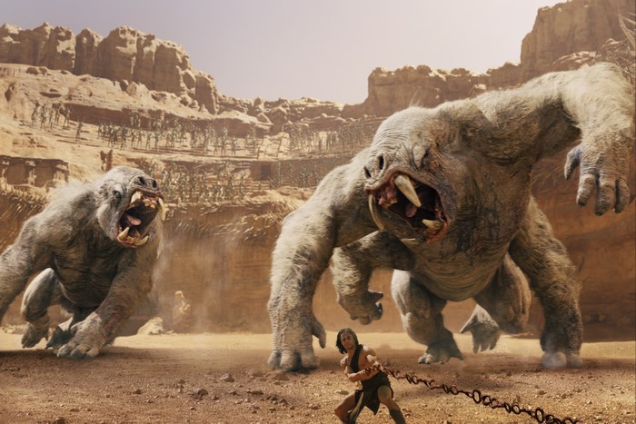 John Carter fighting monsters