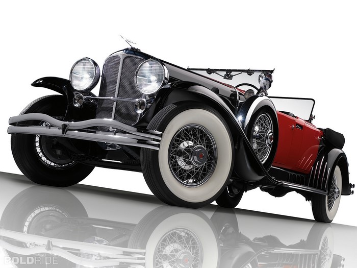 Black and red Duesenberg convertible classic car