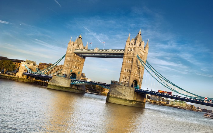 Tower Bridge over River Thames in London