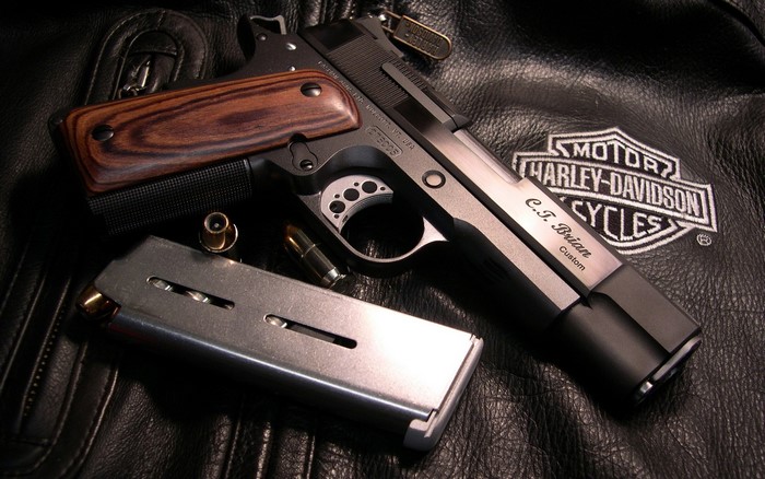 Custom C.T. Brian Harley-Davidson Pistol with Magazine and Ammunition
