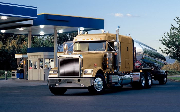 Freightliner Tanker Truck at Gas Station
