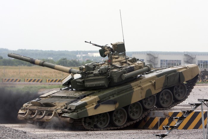 Russian T-72B3 tank on a demonstration