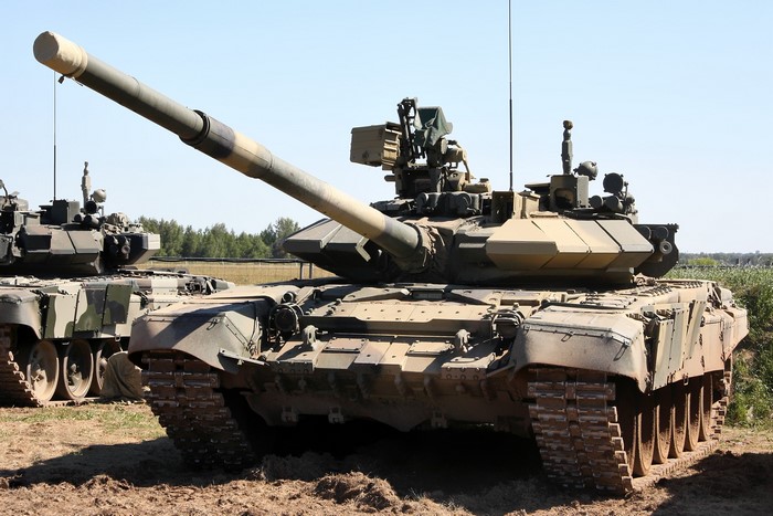 T-90 Tanks on a Field