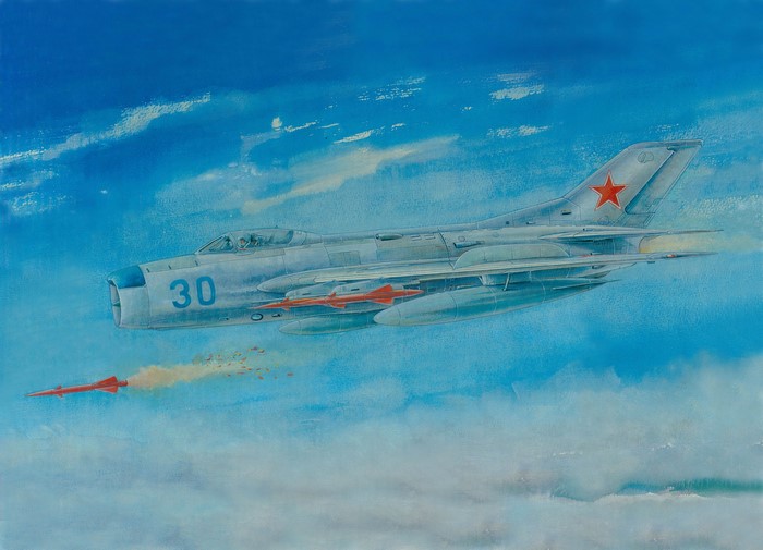 Mig-19 Airplane Firing Missile