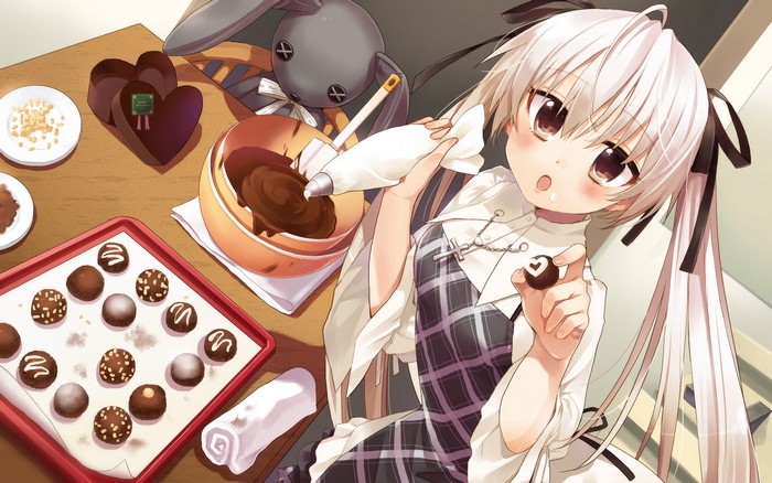 Girl making chocolates from Yosuga no Sora