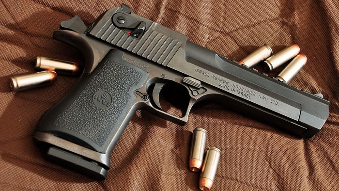 Desert Eagle pistol with ammunition