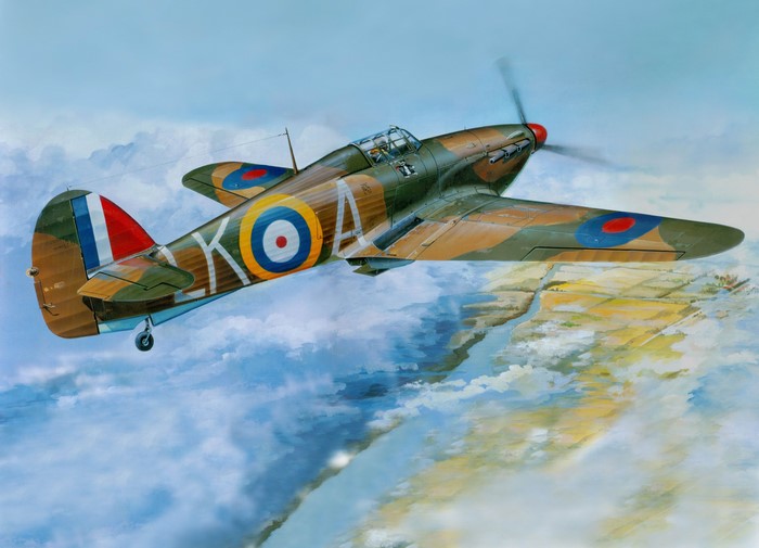 Hawker Hurricane fighter plane in flight