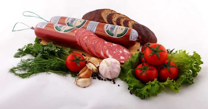 Sausage, Bread, Tomatoes, Garlic, and Herbs