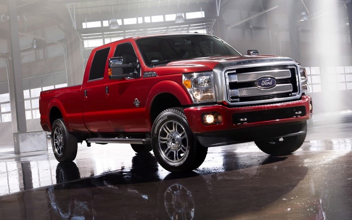 Red Ford F-250 Super Duty truck