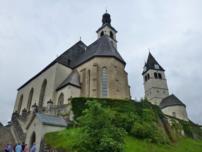 Church with a bell tower on a hill