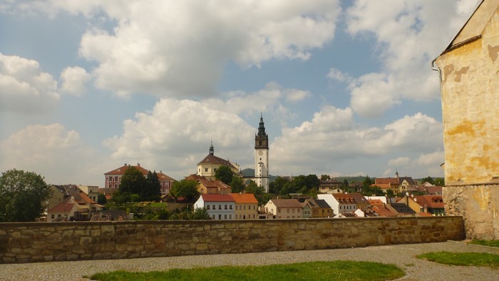 Townscape with church tower and buildings
