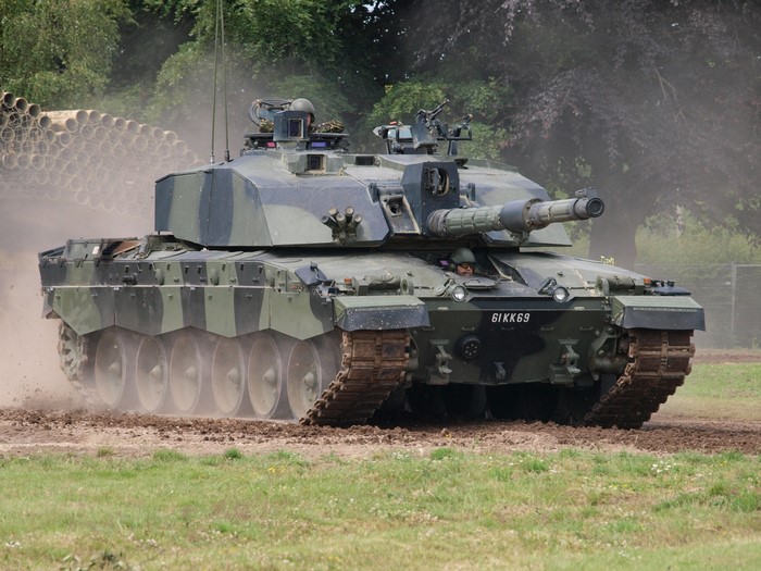 Challenger 2 tank in motion