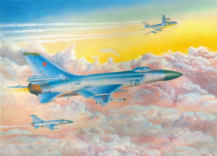 SU-15TM Airplanes Flying Through Clouds