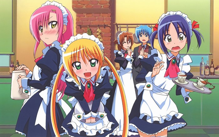 Hayate the Combat Butler characters in maid outfits