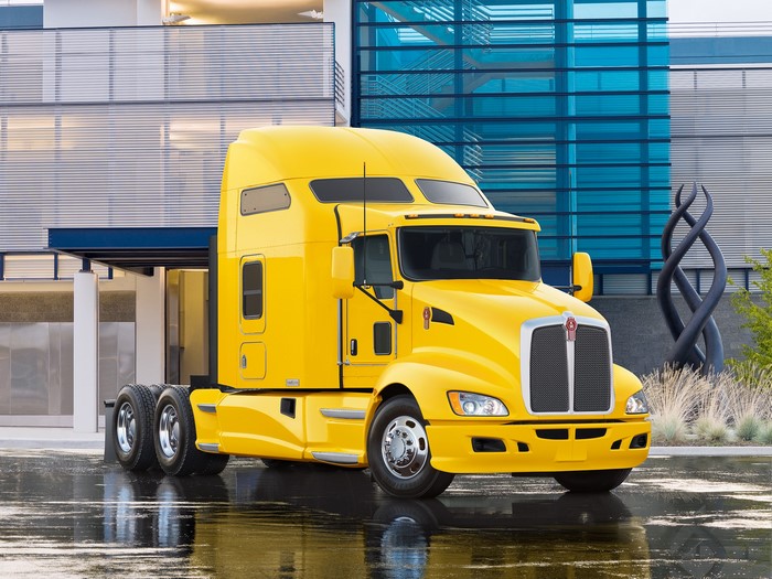 Yellow Kenworth Semi-Truck