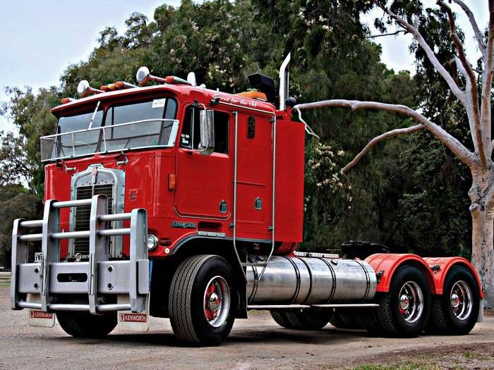 Red Kenworth Truck with Bull Bar