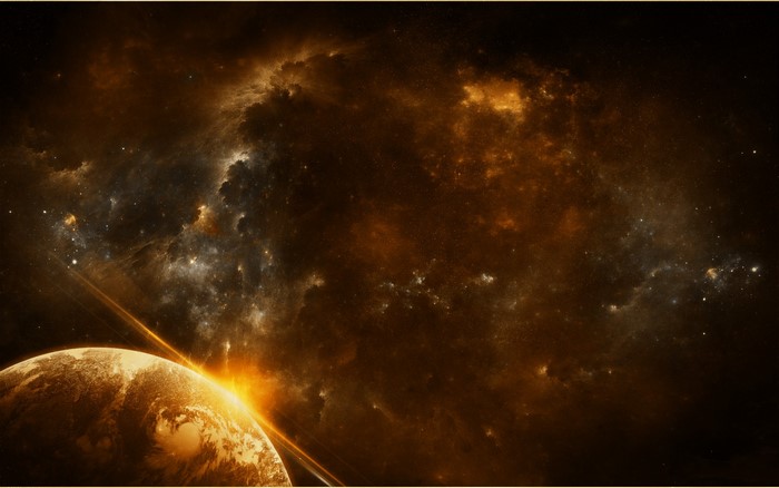 Planet and Nebulae in Space