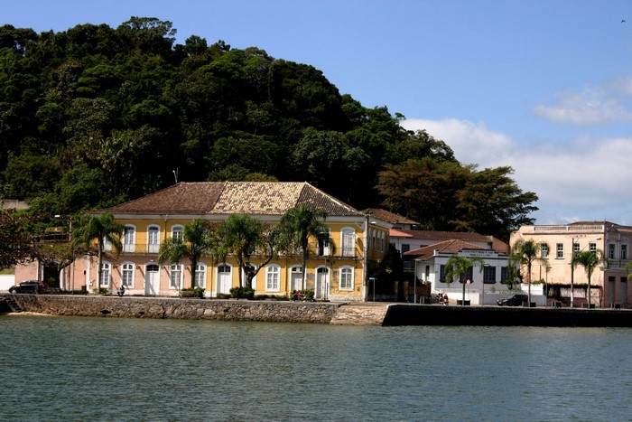 Buildings by the water in Santa Catarina, Brazil