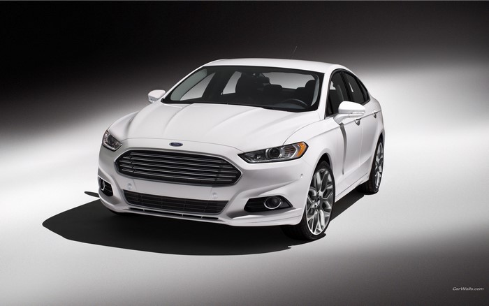 White Ford Fusion Sedan