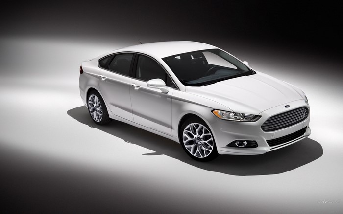 White Ford Fusion Sedan