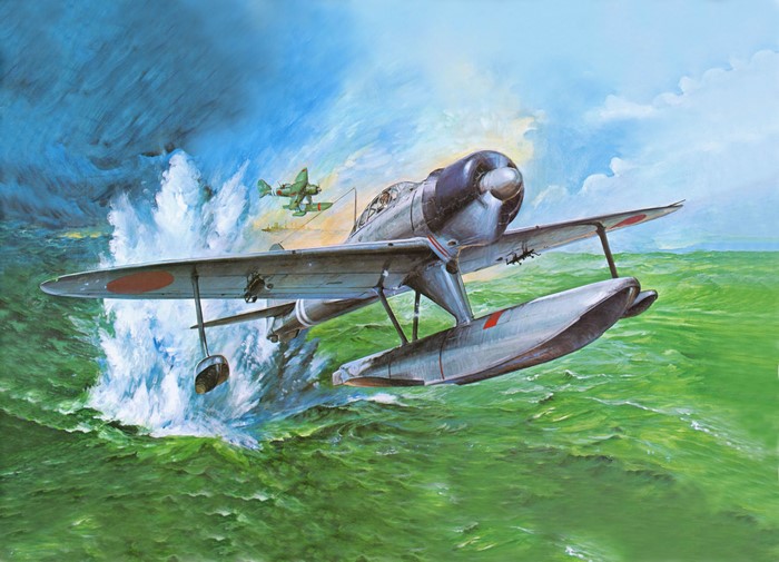 A6M2-N floatplane in rough seas