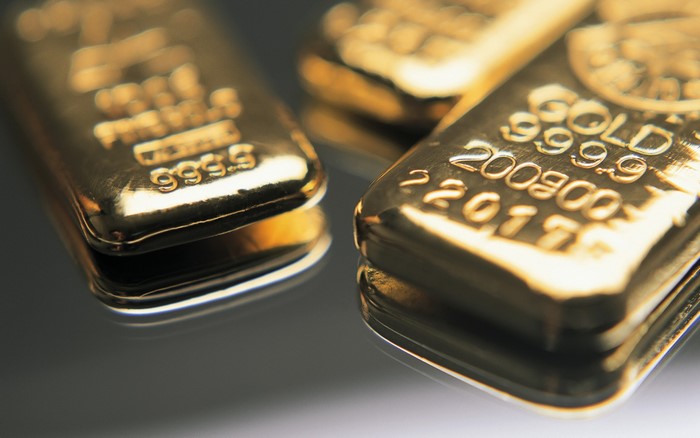 Gold bars with inscriptions