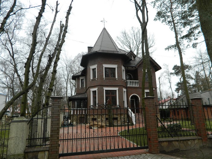 Brick house with a turret in Svetlogorsk, Russia