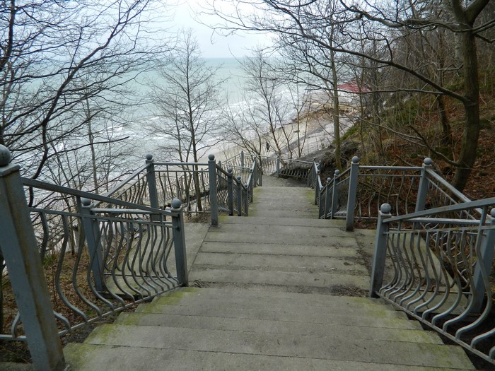 Stairs leading to the beach in Svetlogorsk