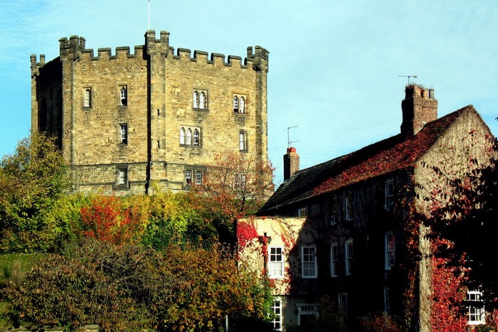 Castle Durham England with Autumn Foliage