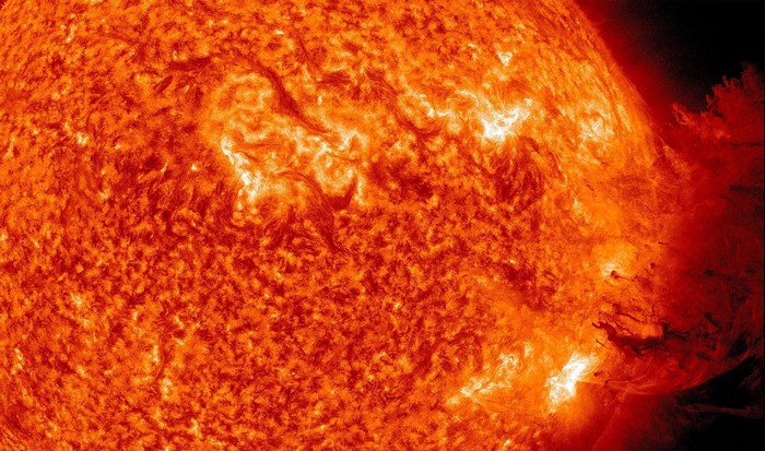 Close-up view of the Sun's surface