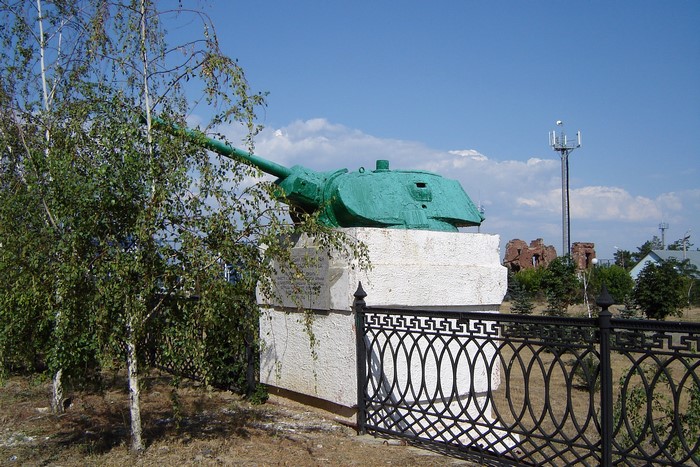 Monument of a tank turret in Volgograd