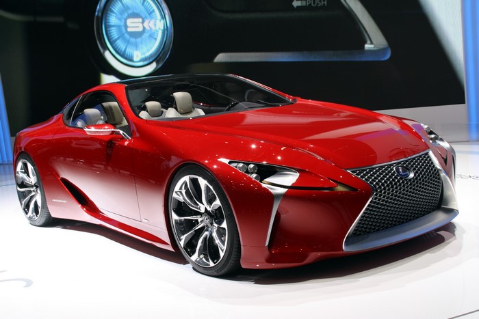 Red Lexus LC 500h Coupe