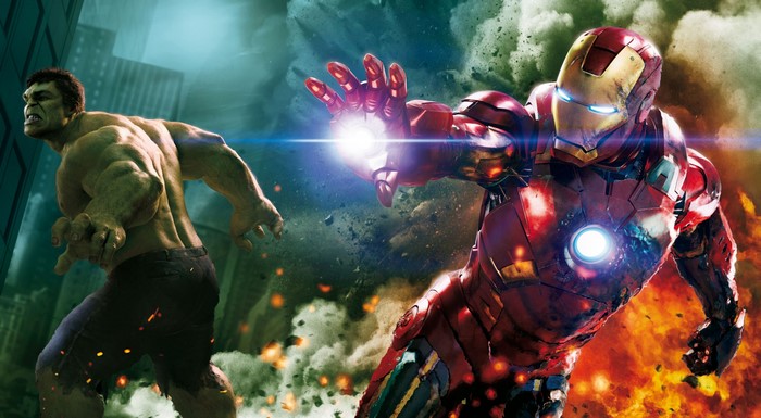 4K The Avengers Iron Man and Hulk