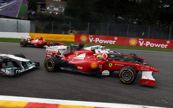 Formula 1 Race Cars on Track