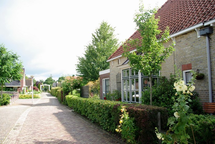 Houses and street in Eastermar, Netherlands