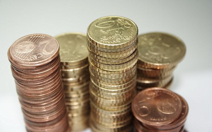 Stacks of Euro Coins