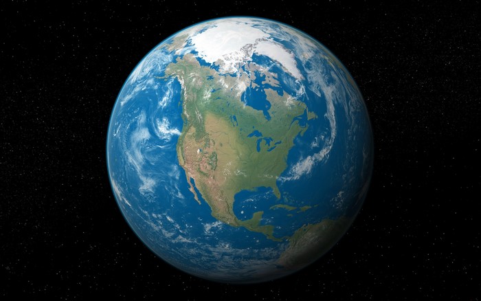 Planet Earth from space showing North America
