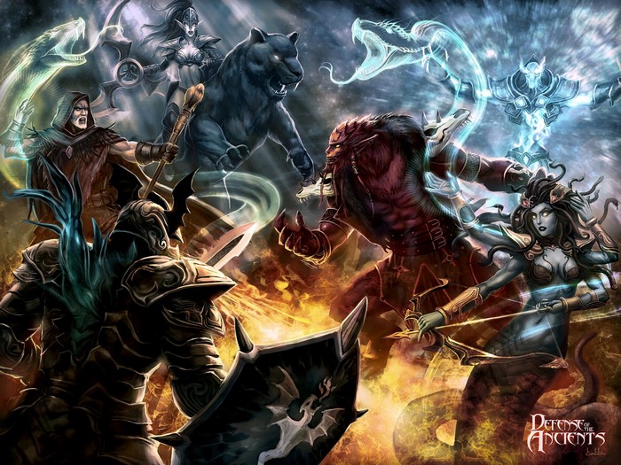 Defense of the Ancients characters in battle