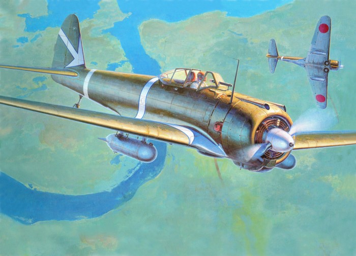 Painting Art of Two Airplanes in Flight