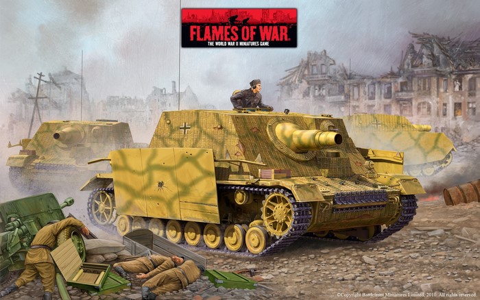 Flames of War German Tank Destroyers in Ruined City