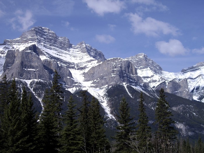 Snow-capped mountains in Banff National Park, Canada