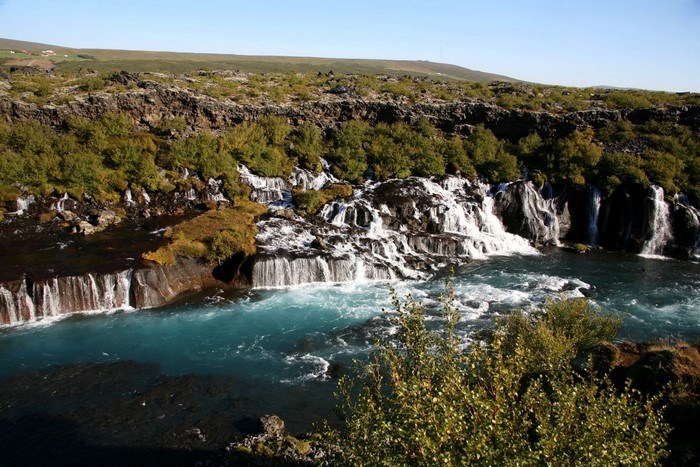 Hraunfossar waterfalls in Iceland