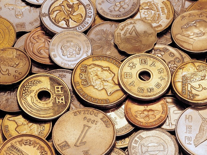 Collection of various international coins