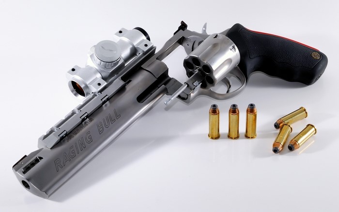 Taurus Raging Bull Revolver with Scope and Ammunition