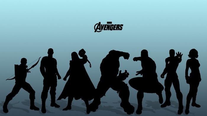 The Avengers Silhouette with Logo