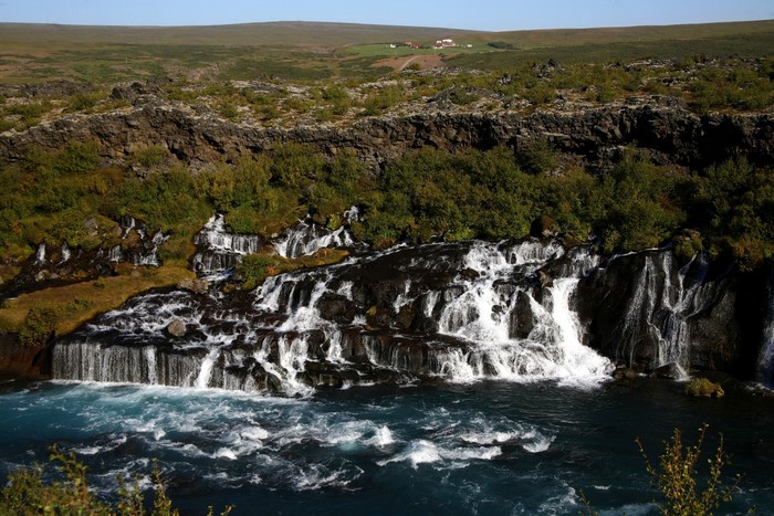 Hraunfossar Waterfalls in Iceland