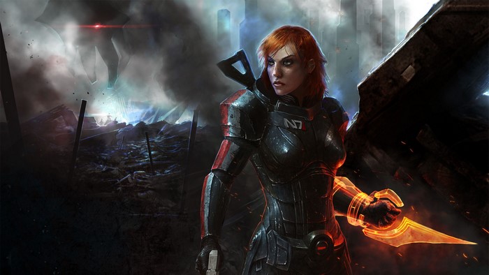 Female soldier with orange hair from Mass Effect 3